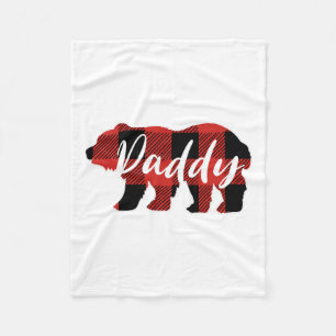Buffalo Plaid Daddy Bear Fathers Day Gifts Fleece Blanket