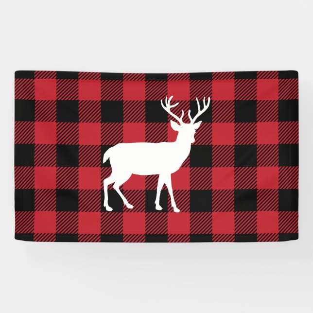 Buffalo Plaid - Deer Banner (Horizontal)