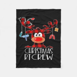 Buffalo Plaid Deer Christmas Rt Crew Resratory The Fleece Blanket