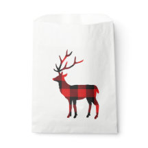 Buffalo Plaid Deer | Favor Bags