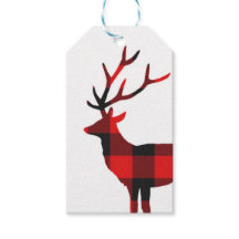 Buffalo Plaid Deer | Gift Tags