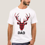 Buffalo Plaid Deer Head Family T-Shirt<br><div class="desc">Personalize this awesome buffalo plaid reindeer design for the whole family.</div>