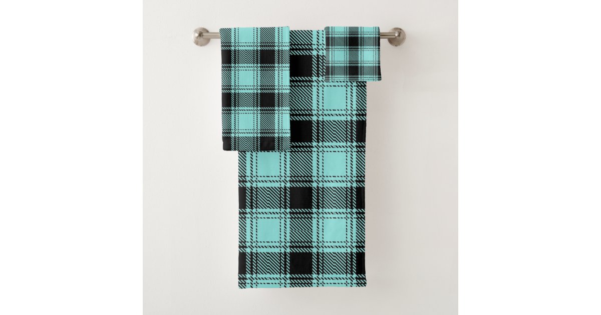 Red Black Lumberjack Buffalo Plaid Pattern Bath Towel Set, Zazzle