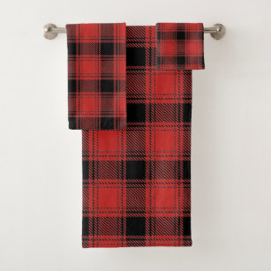 Buffalo Plaid Towel Checkerboard Face Towels for Bathroom Retro