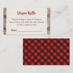 Buffalo Plaid Diaper Raffle Rustic Baby Shower Enc Enclosure Card