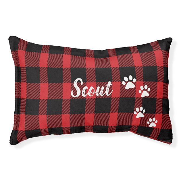 buffalo plaid dog bed