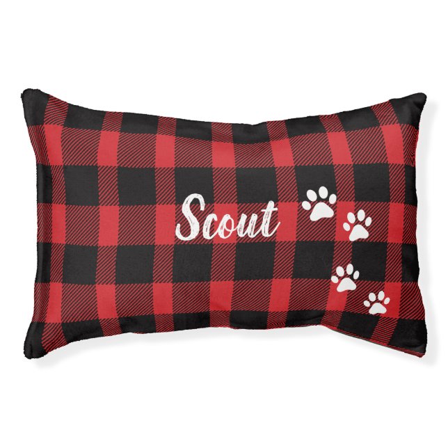 Buffalo Plaid Dog Bed (Front)