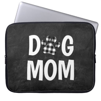 Buffalo Plaid DOG MOM Pawprint Laptop Sleeve