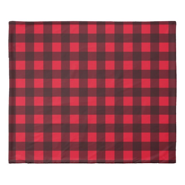 Buffalo Plaid Duvet Cover, Red and Black Check (Back)