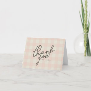 Buffalo Plaid Engagement Party Letterpress Thank You Card