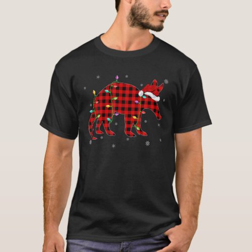 Buffalo Plaid Family Matching Aardvark Christmas P T_Shirt