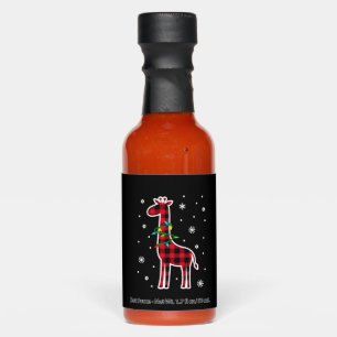 Buffalo Plaid Family Matching Giraffe Christmas Pa Hot Sauces