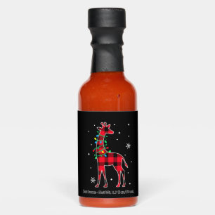 Buffalo Plaid Family Matching Giraffe Christmas Pa Hot Sauces