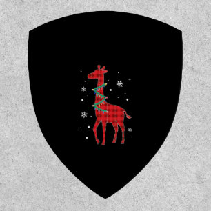 Buffalo Plaid Family Matching Giraffe Christmas Pa Patch