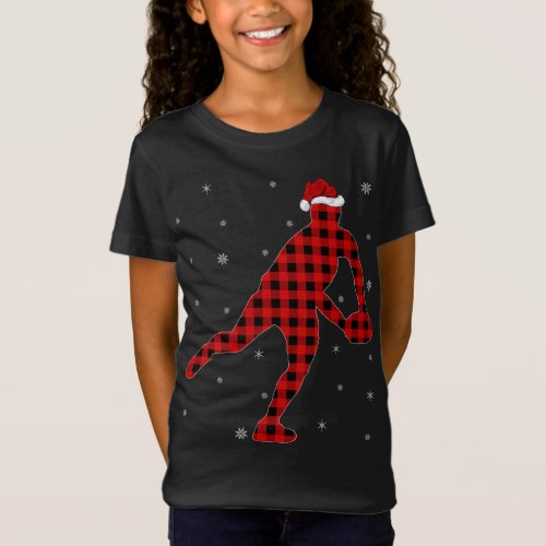 Buffalo Plaid Family Matching Rugby Player Christm T_Shirt