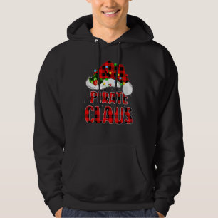 Buffalo Plaid Family Matching Santa Pirate Claus C Hoodie