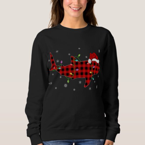 Buffalo Plaid Family Matching Whale Shark Christma Sweatshirt