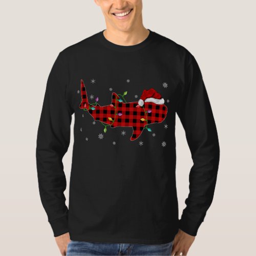 Buffalo Plaid Family Matching Whale Shark Christma T_Shirt