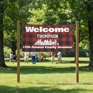 Buffalo Plaid Family Reunion Banner