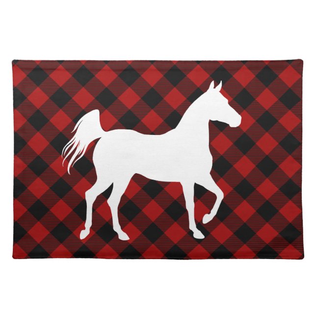Buffalo Plaid Farmhouse Horse Cloth Placemat (Front)