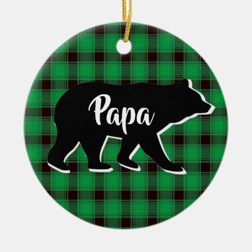 Buffalo Plaid Father Bear Design Ornament
