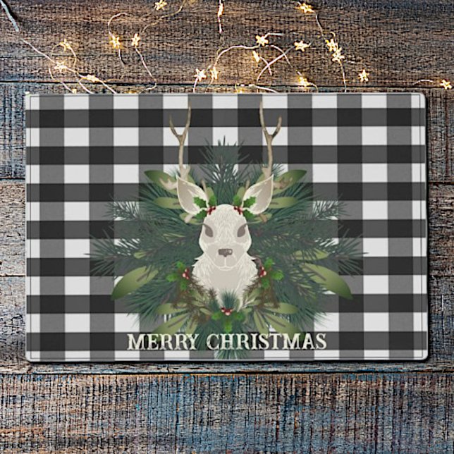 Buffalo Plaid Festive Reindeer Christmas Placemat (Buffalo Plaid Festive Reindeer Christmas Placemat)
