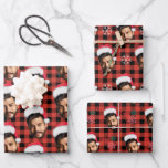 Buffalo Plaid & Funny Face Photo Santa Christmas  Wrapping Paper Sheets<br><div class="desc">Add laughter to the holidays with this buffalo plaid Santa wrapping paper that lets you upload a funny face photo to create a playful Santa look. Perfect for family gatherings, white elephant parties, or wrapping gag gifts, this custom holiday wrap blends the classic red plaid background with a silly twist....</div>