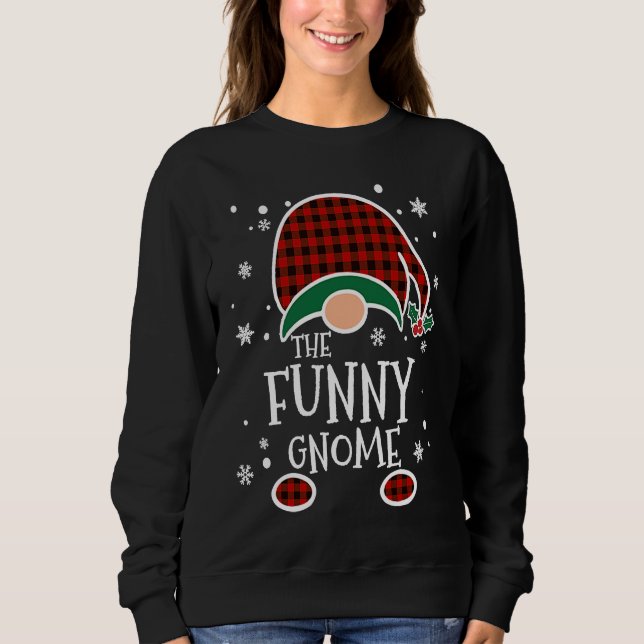 Buffalo Plaid  Gnome  Christmas Family Matching Sweatshirt (Front)