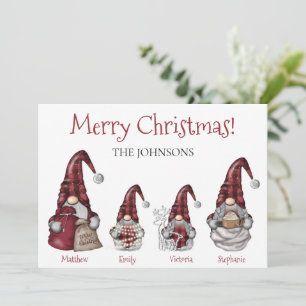 Buffalo Plaid Gnome Family Personalized Christmas