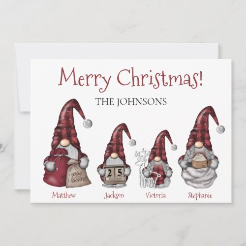 Buffalo Plaid Gnome Family Personalized Christmas 