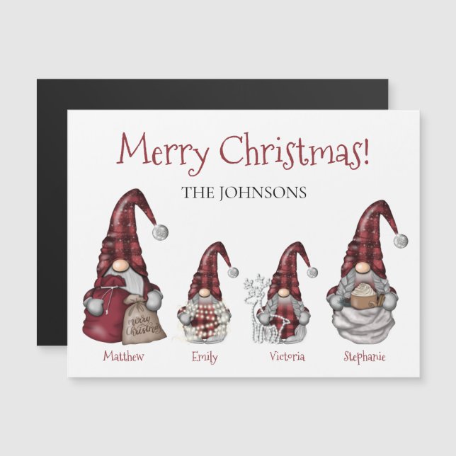 Buffalo Plaid Gnome Family Personalized Christmas  (Front/Back)