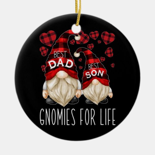 Buffalo Plaid Gnomes For Father And Son Or Best Ceramic Ornament
