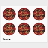 Christmas Envelope Sealer Classic Round Sticker, Zazzle