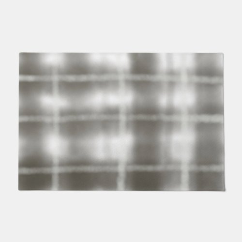 buffalo plaid gray white tartan watercolor rustic doormat