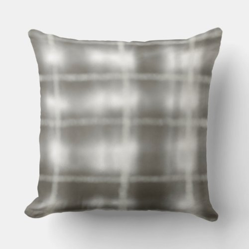 buffalo plaid gray white tartan watercolor rustic throw pillow