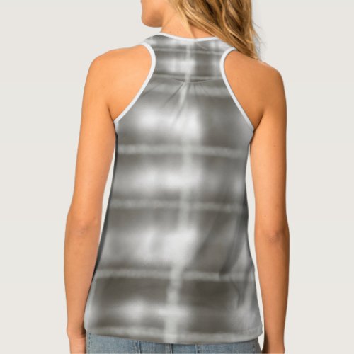 buffalo plaid gray white tartan watercolor trendy  tank top