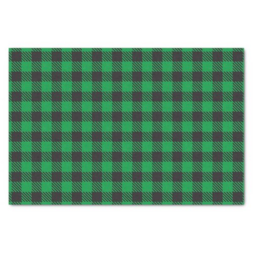 Buffalo Plaid Green and Black Tissue Paper