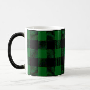 Buffalo Plaid Green Black Coffee Color Morph Mug