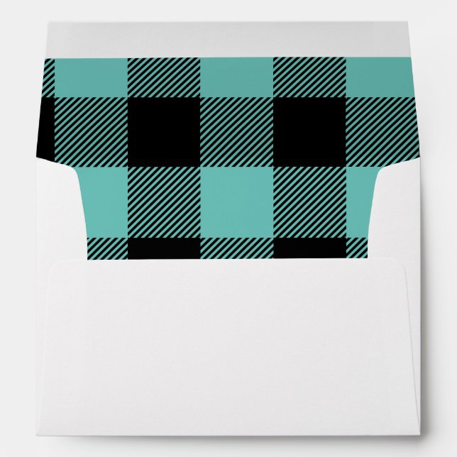 Buffalo Plaid Green Light Teal Envelope (Back (Bottom))
