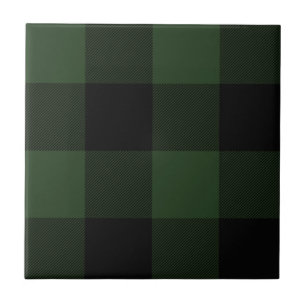 Buffalo Plaid Green Tartan Plaid Pattern Ceramic Tile