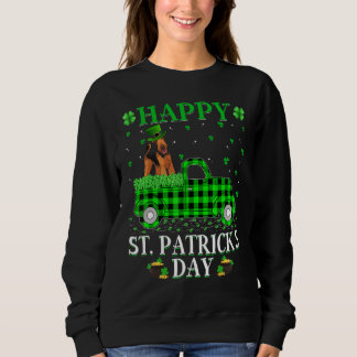Buffalo Plaid Green Truck Airedale Terrier St. Pat Sweatshirt
