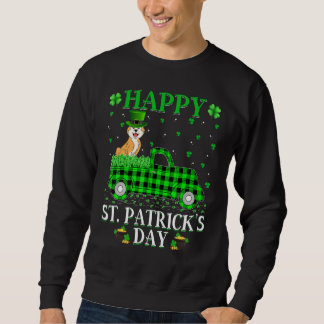 Buffalo Plaid Green Truck Akita Dog St. Patrick's Sweatshirt