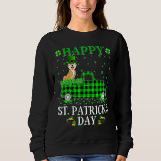 Buffalo Plaid Green Truck Akita Dog St. Patrick's Sweatshirt