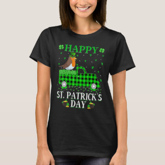 Buffalo Plaid Green Truck American Robin St Patri T-Shirt