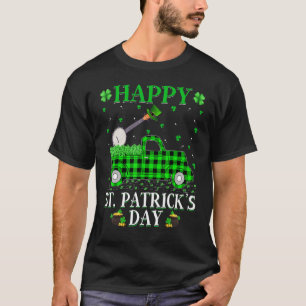 Buffalo Plaid Green Truck Banjo St. Patrick's Day T-Shirt