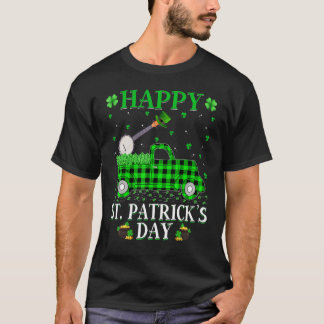 Buffalo Plaid Green Truck Banjo St. Patrick's Day T-Shirt