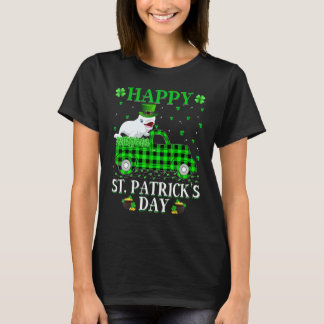 Buffalo Plaid Green Truck Beluga Whale Fish St Pat T-Shirt