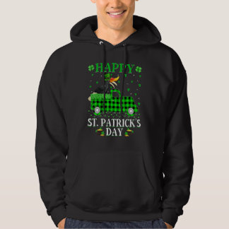 Buffalo Plaid Green Truck Hornbill Bird St Patrick Hoodie