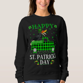 Buffalo Plaid Green Truck Hornbill Bird St Patrick Sweatshirt