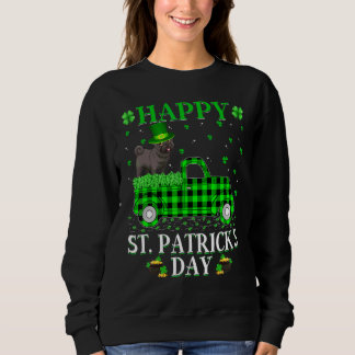 Buffalo Plaid Green Truck Pug Dog St Patrick's Day Sweatshirt